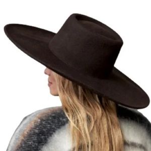 NWOT Anthropologie Boater Hat in Dark Brown O/S